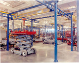 Gorbel bridge crane with 1000 lb capacity crane for warehouse lifting heavy loads in industrial setting