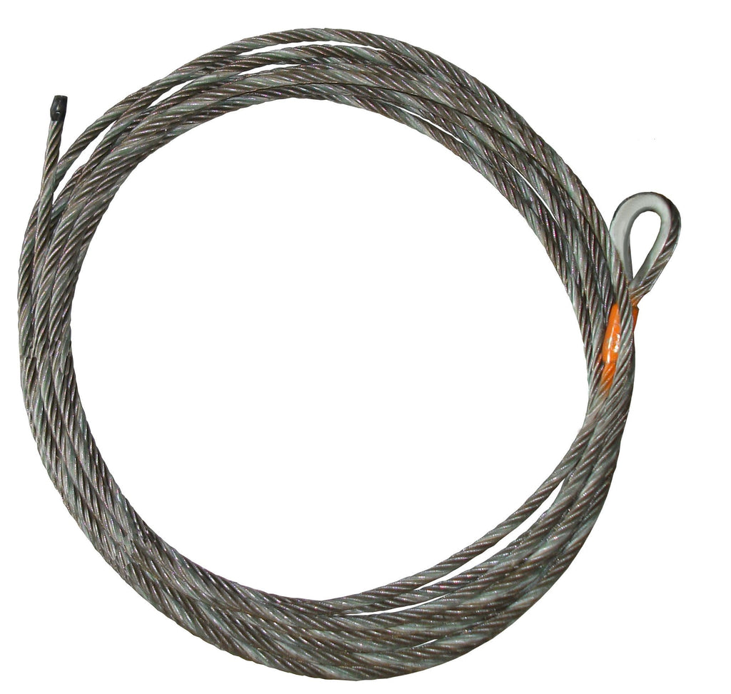 Wrecker Supply USA 7/16 inch winch cable steel wire rope with looped end for towing and recovery