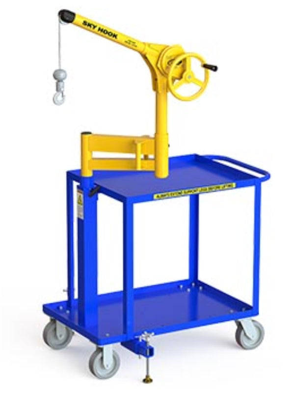 Ergonomic Lifting Device, Cable Sky Hook w/Mobile Cart Base and Articulating Arm - WiscoLift, Inc.