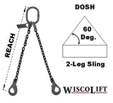 Crane Chains Sling (DOSH), 2-Leg, Cap 7400-39,100 Lbs - WiscoLift, Inc.