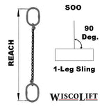 Grade 100 Chain Sling (SOO), 1-Leg, Cap 4300-22,600 Lbs - WiscoLift, Inc.