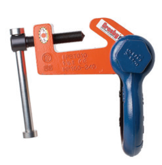 Crosby shipbuilding clamp in orange and blue industrial plate clamps for bulb profiles