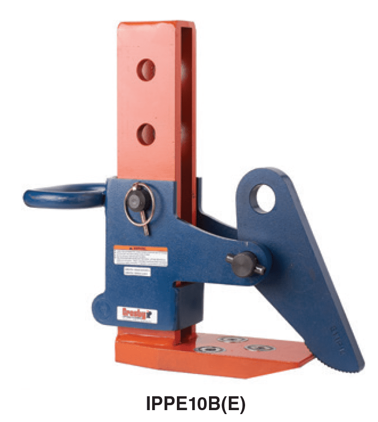 Crosby plate clamp IPPE10B E high capacity horizontal lifting clamp in blue and orange