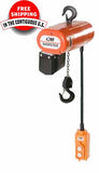 CM electric chain hoist single phase with remote control and heavy-duty lifting hooks