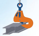 Crosby H-Beam lifting clamp securely gripping steel H-beam for heavy lifting and material handling