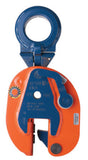 Crosby shipbuilding lifting clamps in orange and blue for secure heavy load lifting