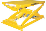 Econo Lift yellow industrial lift table with scissor mechanism for heavy lifting and material handling