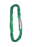 WiscoLift endless round slings for lifting in green durable fabric with labels