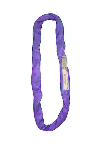 Purple endless round slings for lifting by WiscoLift Inc with durable fabric and label