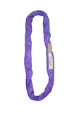 Purple endless round slings for lifting by WiscoLift Inc with durable fabric and label