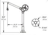 Technical diagram of Syclone Attco Service ergonomic lifting device with measurements and lifting arm details