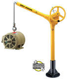 Syclone Attco Service ergonomic lifting device Yellow Sky Hook with crank handle and motor hoist