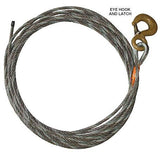 Wrecker Supply USA 5/8 inch winch cable with eye hook and latch for heavy-duty towing