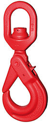 Pewag red hoist hook with Grade 80 safety swivel hook for secure lifting and crane operations