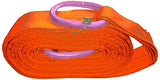 WiscoLift heavy duty recovery strap with steel rings in orange for vehicle towing and rescue