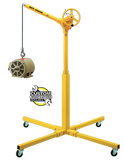 Yellow Sky Hook mobile base lifter by Syclone Attco Service with adjustable arm and wheels for heavy lifting