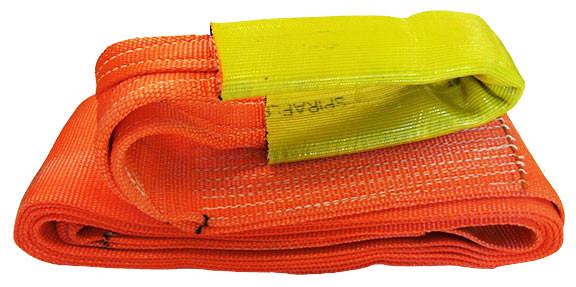 WiscoLift super duty recovery straps in bright orange with reinforced yellow loops for heavy towing