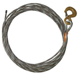 Wrecker Supply USA 1/2 inch winch cable with heavy-duty metal hook for towing and recovery
